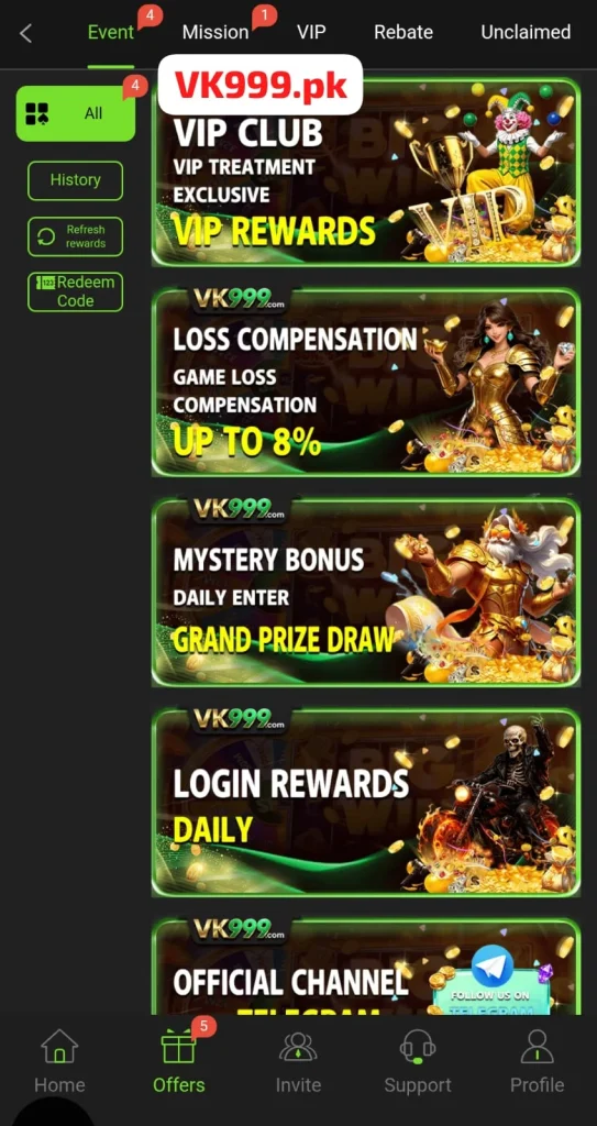 Bonuses and Promotions on VK999