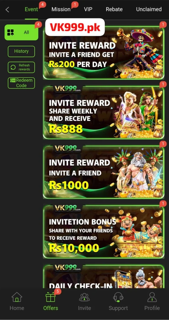 Bonuses and Promotions on VK999 download